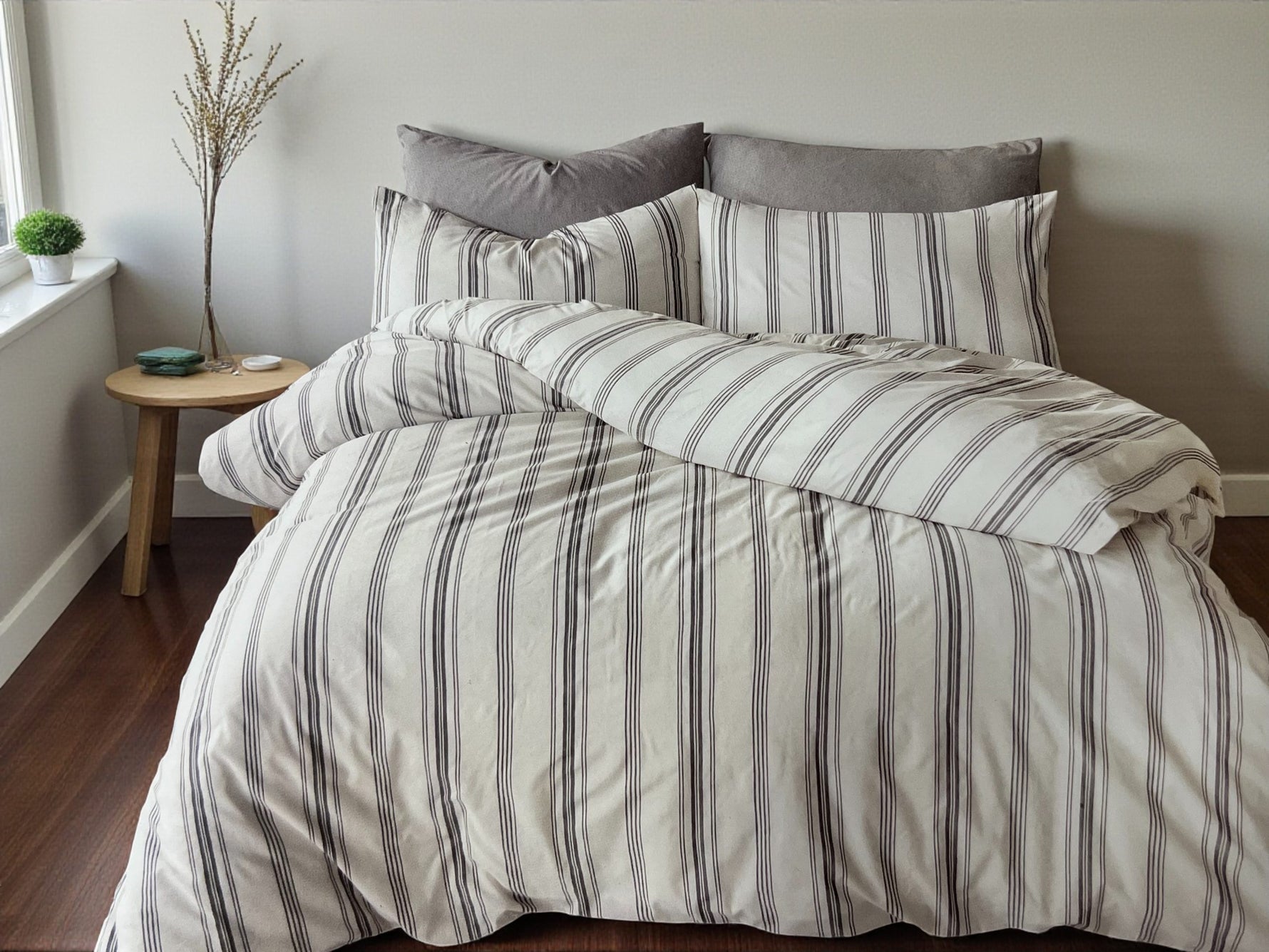 Komplet set posteljina Cotton-Life 200x220cm Antrasit - Francuski ležaj