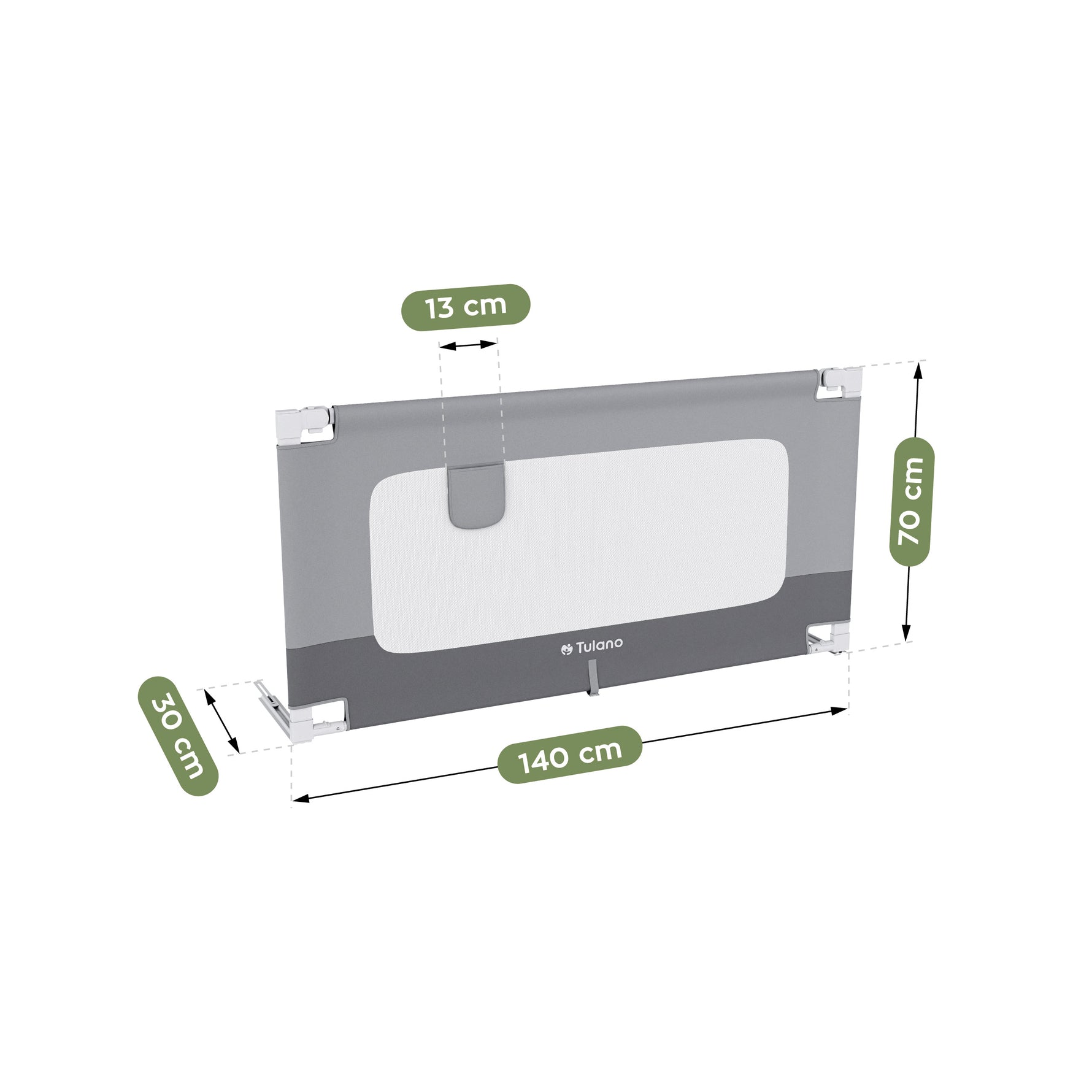 Tulano Cover 44 Zaštitna ogradica za krevet 140cm Siva