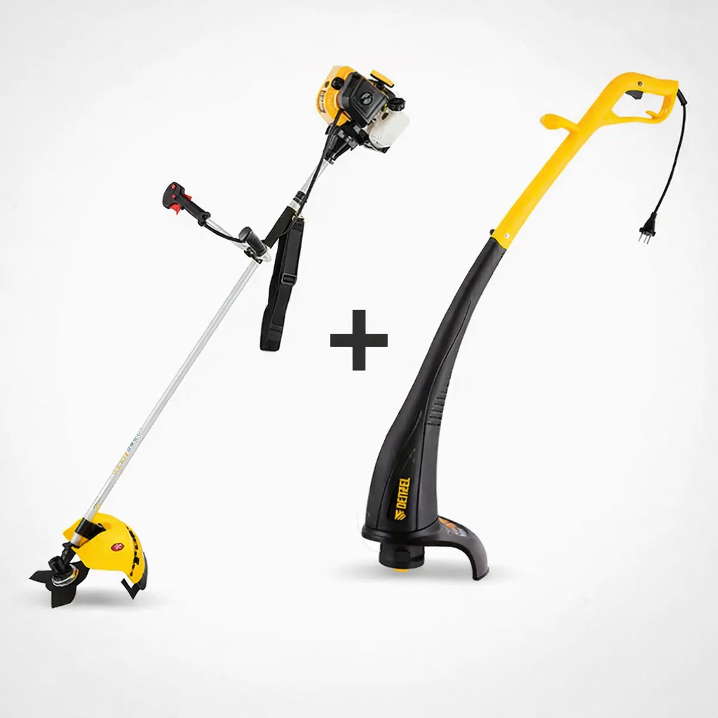 Set trimera Denzel TE-250 + DT-52 – električni i motorni trimer za kompletno održavanje dvorišta