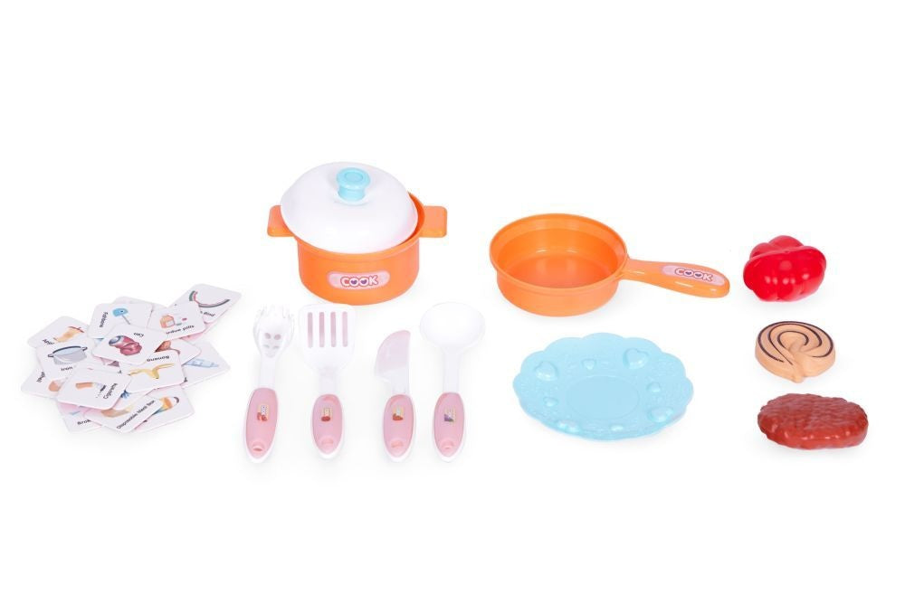 Dečija kuhinja sa zvukom, LED svetlom, sudoperom i 10 dodataka ECOTOYS