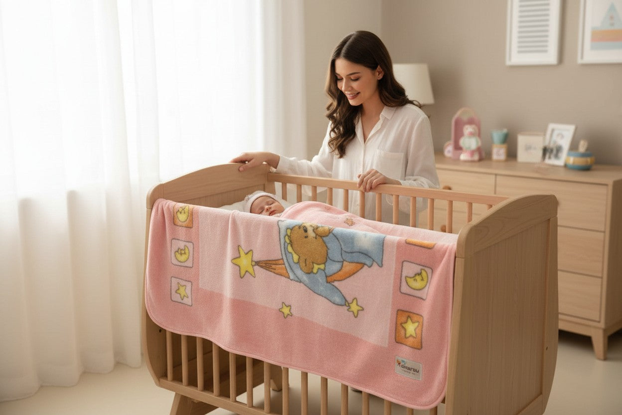 Bebi ćebe Sweet Winnie -100x120cm Pink color