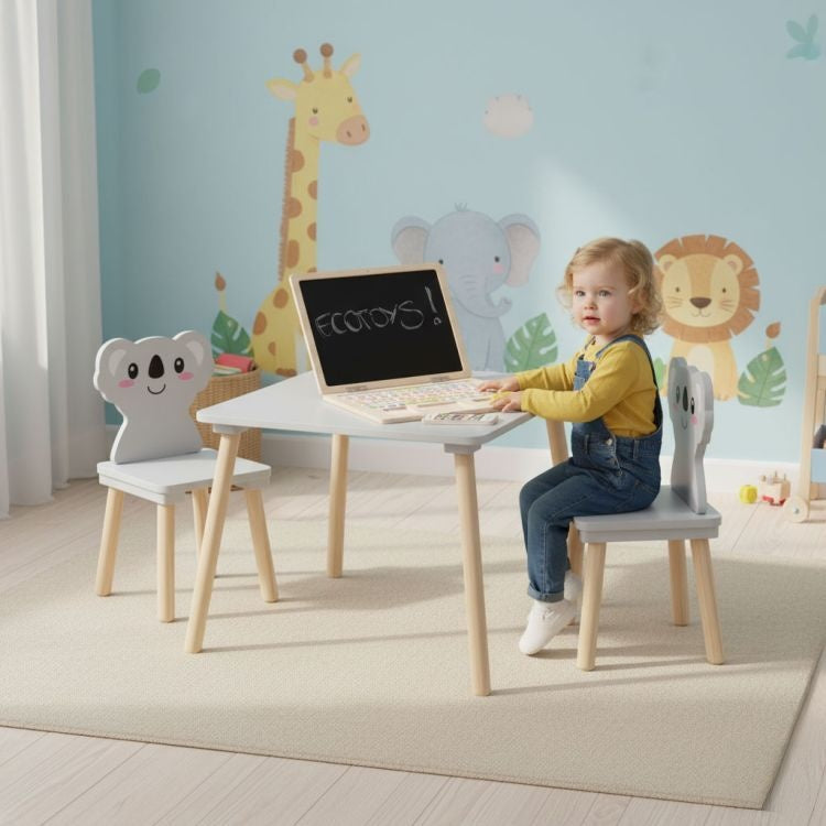 Dečiji set nameštaja Koala – sto + 2 stolice 
