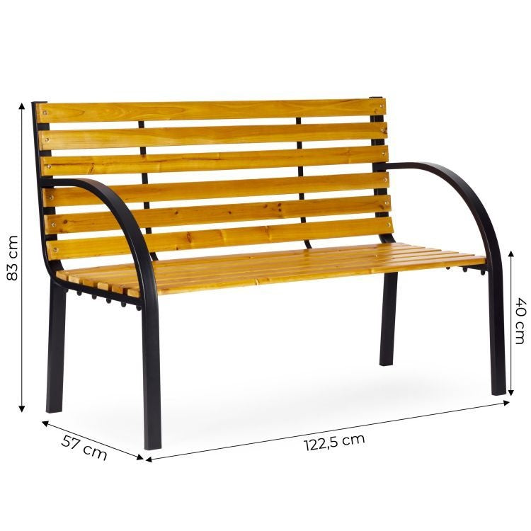 Drvena baštenska klupa sa naslonom 122×57 cm - MultiGarden