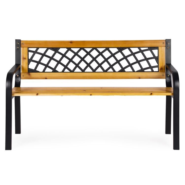 Drvena baštenska klupa sa rešetkastim naslonom 118×52 cm - MultiGarden