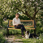 Drvena baštenska klupa sa rešetkastim naslonom 118×52 cm - MultiGarden