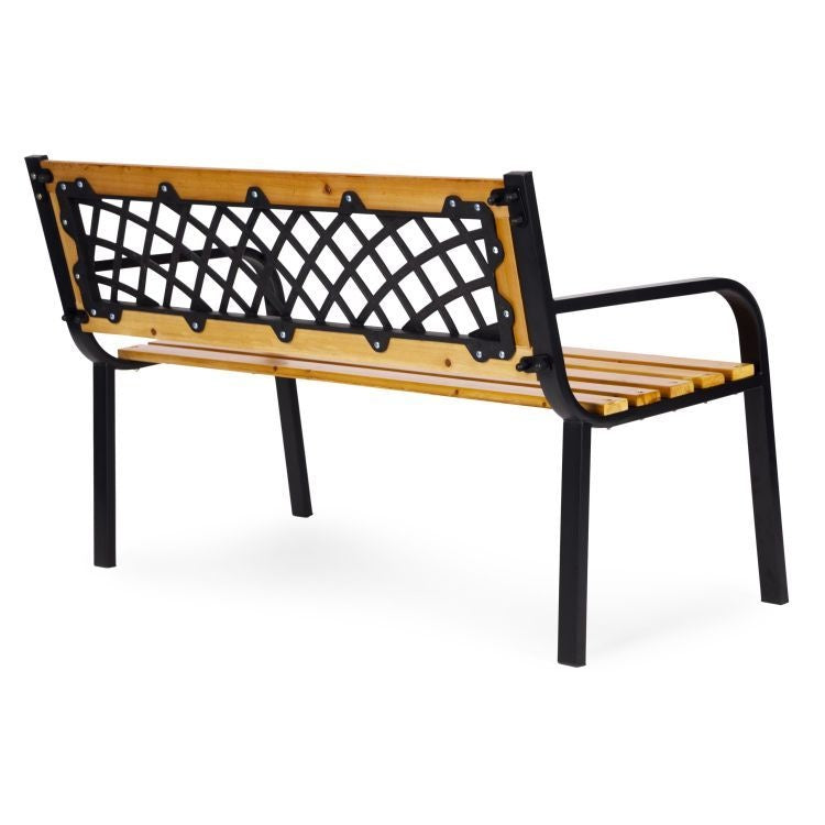 Drvena baštenska klupa sa rešetkastim naslonom 118×52 cm - MultiGarden
