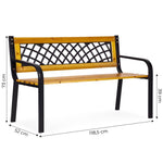 Drvena baštenska klupa sa rešetkastim naslonom 118×52 cm - MultiGarden