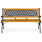 Drvena baštenska klupa sa rešetkastim naslonom 126×51 cm - MultiGarden