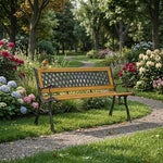 Drvena baštenska klupa sa rešetkastim naslonom 126×51 cm - MultiGarden