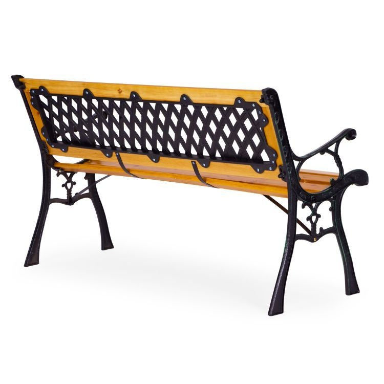 Drvena baštenska klupa sa rešetkastim naslonom 126×51 cm - MultiGarden