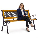 Drvena baštenska klupa sa rešetkastim naslonom 126×51 cm - MultiGarden