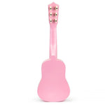 Drvena gitara za decu sa metalnim žicama pink