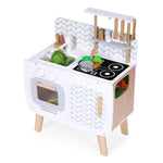 Drvena kuhinja za decu retro sa rernom, šporetom, sudoperom i priborom ECOTOYS