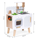 Drvena kuhinja za decu retro sa rernom, šporetom, sudoperom i priborom ECOTOYS