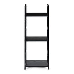 Drvena polica sa metalnim LOFT okvirom, 3 nivoa, crna - ModernHome