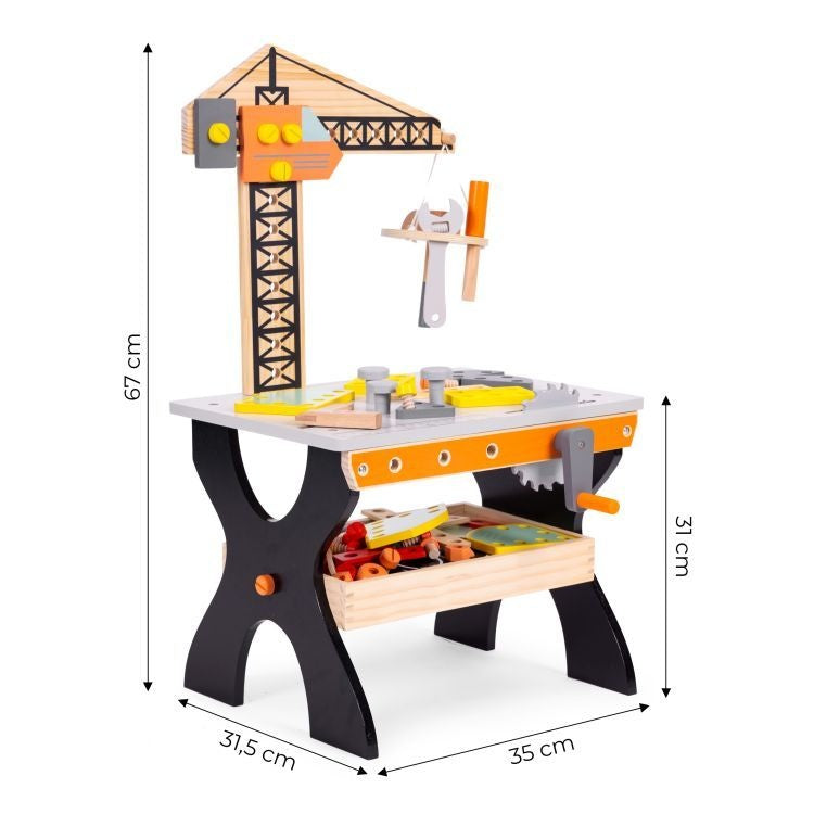 Drvena radionica za decu, sto sa alatom – ECOTOYS