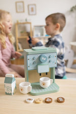 Drveni aparat za kafu za decu – barista set, 8 delova – ECOTOYS