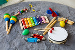 Drveni muzički instrumenti za decu set od 10 komada sa rancem