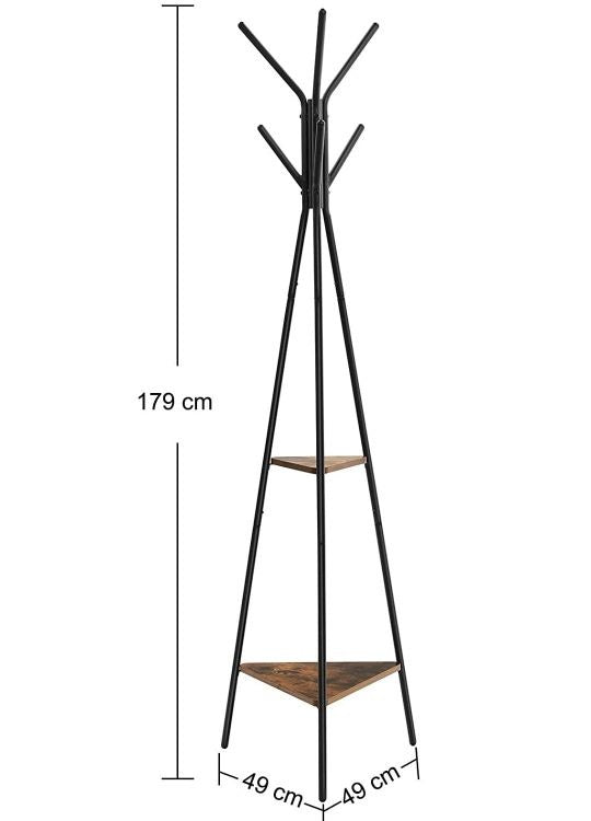 Drveni podni stalak za odeću u loft stilu