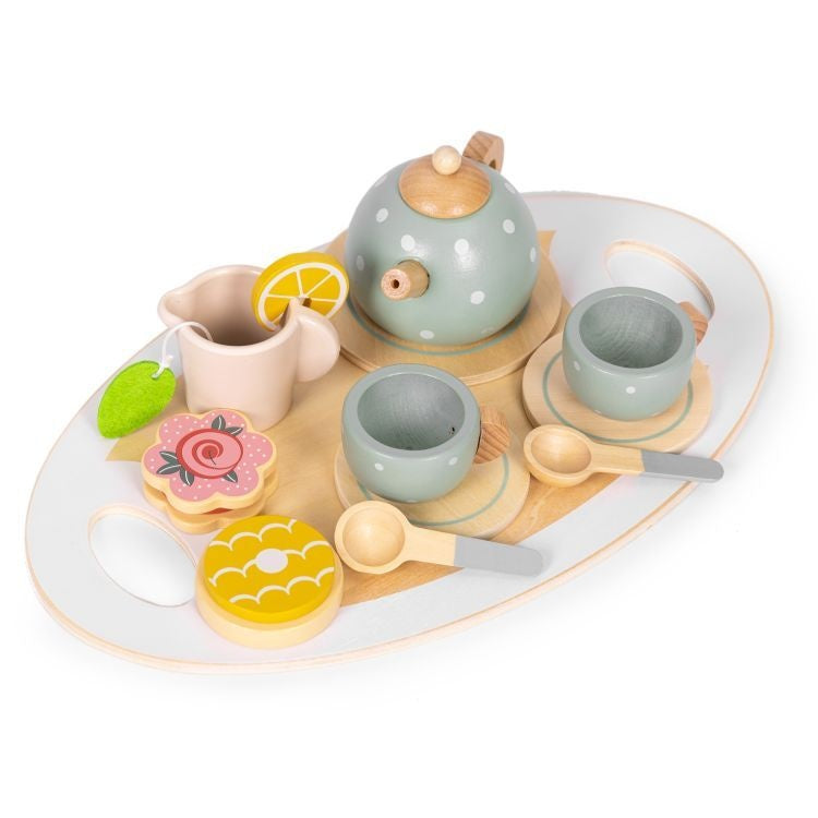 Drveni set za čaj – čajnik, šoljice, 14 delova – ECOTOYS