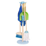 Drveni set za čišćenje za decu – metla, mop i đubrovnik, 7 delova – ECOTOYS