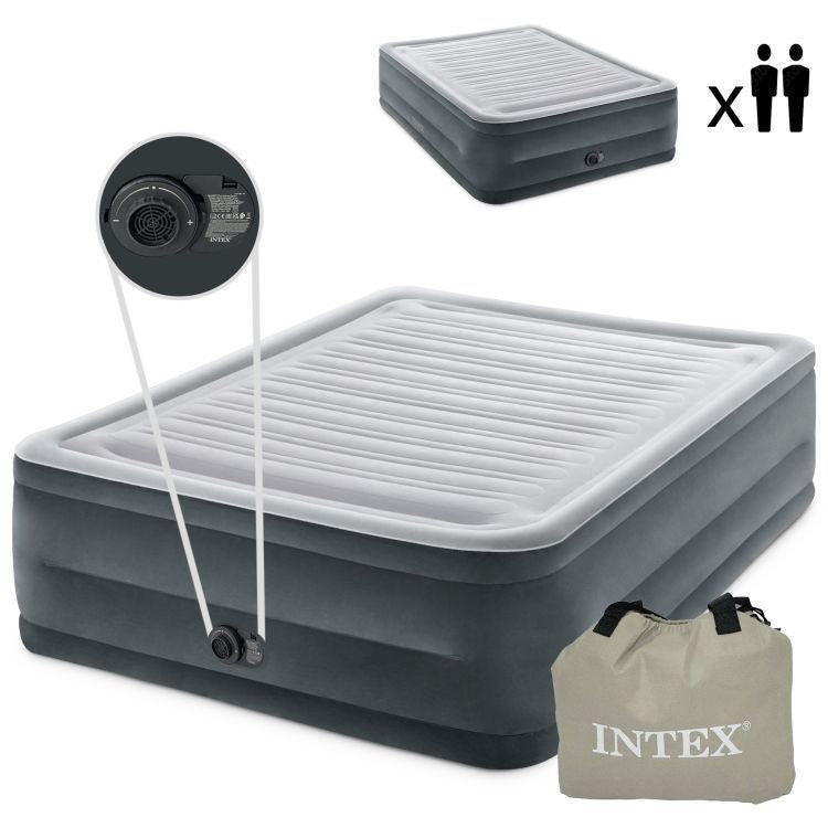 Dušek na naduvavanje za 2 osobe sa automatskom pumpom INTEX