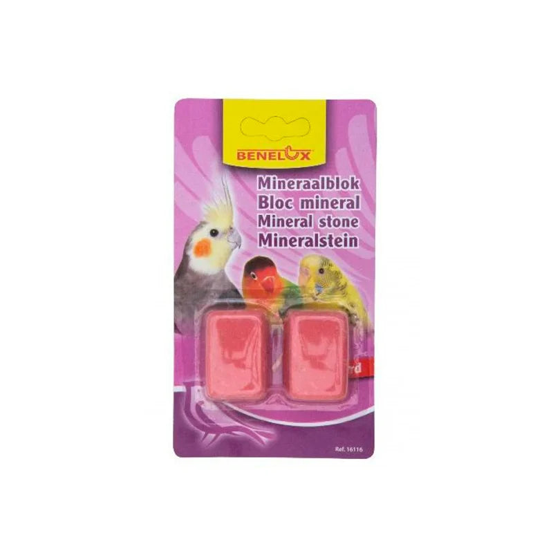 BENELUX Mineralni tvrdi roze  kamen za ptice 60g, 2 kom