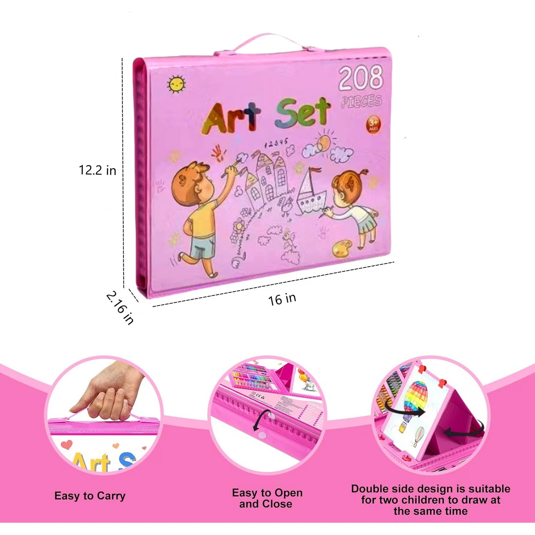 MAGIC ART SET 208 DELOVA – Kreativni kofer za crtanje i slikanje sa štafelajem