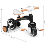 Ecotoys balans bicikl sa pedalama i pomoćnim točkovima 3u1 black