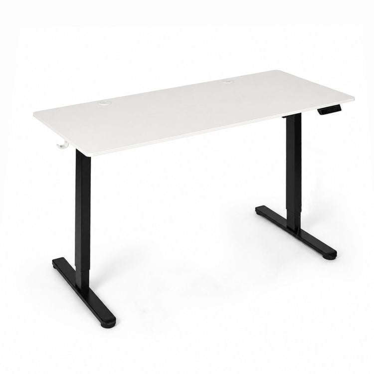 Električni radni sto 140 × 60 cm sa podesivom visinom 72–118 cm, bela radna ploča – ModernHome