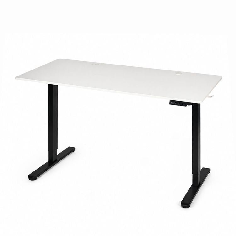 Električni radni sto 140 × 60 cm sa podesivom visinom 72–118 cm, bela radna ploča – ModernHome