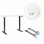 Električni radni sto 140 × 60 cm sa podesivom visinom 72–118 cm, bela radna ploča – ModernHome