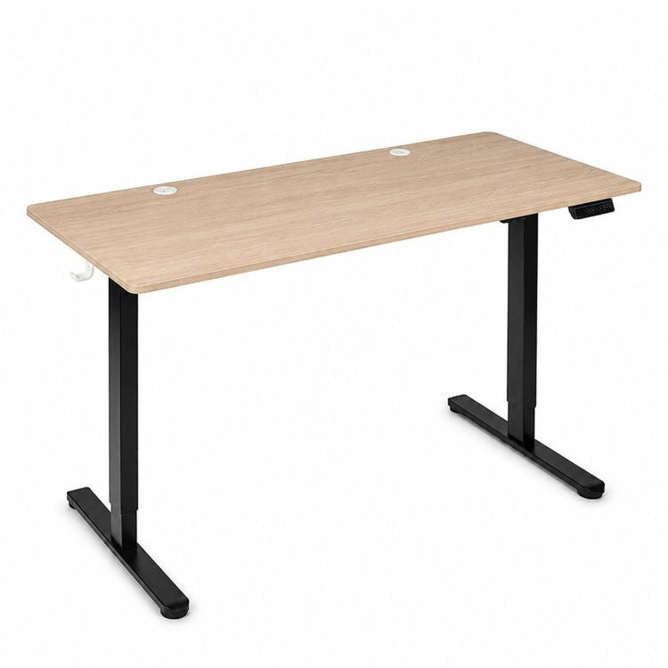 Električni radni sto 140 × 60 cm sa podesivom visinom 72–118 cm, svetli hrast – ModernHome