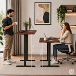 Električni radni sto 140 × 60 cm sa podesivom visinom 72–118 cm, tamni hrast – ModernHome