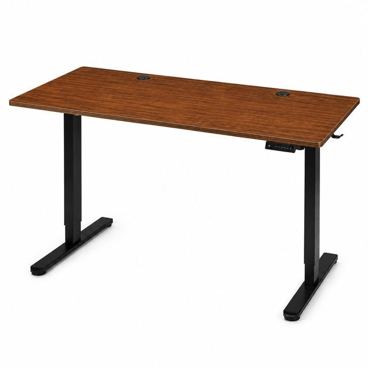 Električni radni sto 140 × 60 cm sa podesivom visinom 72–118 cm, tamni hrast – ModernHome
