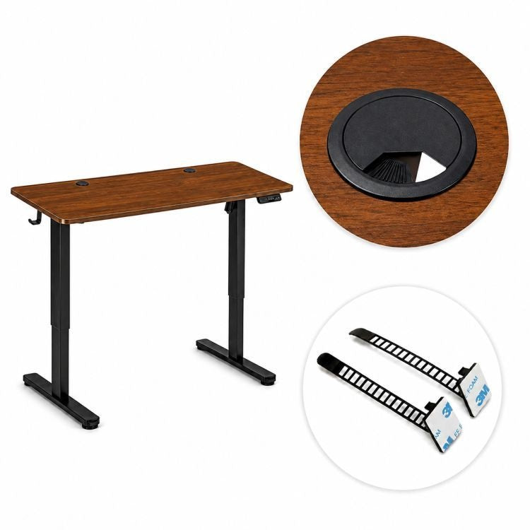 Električni radni sto 140 × 60 cm sa podesivom visinom 72–118 cm, tamni hrast – ModernHome