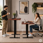 Električni radni sto 140 × 60 cm sa podesivom visinom 72–118 cm, rustični hrast – ModernHome