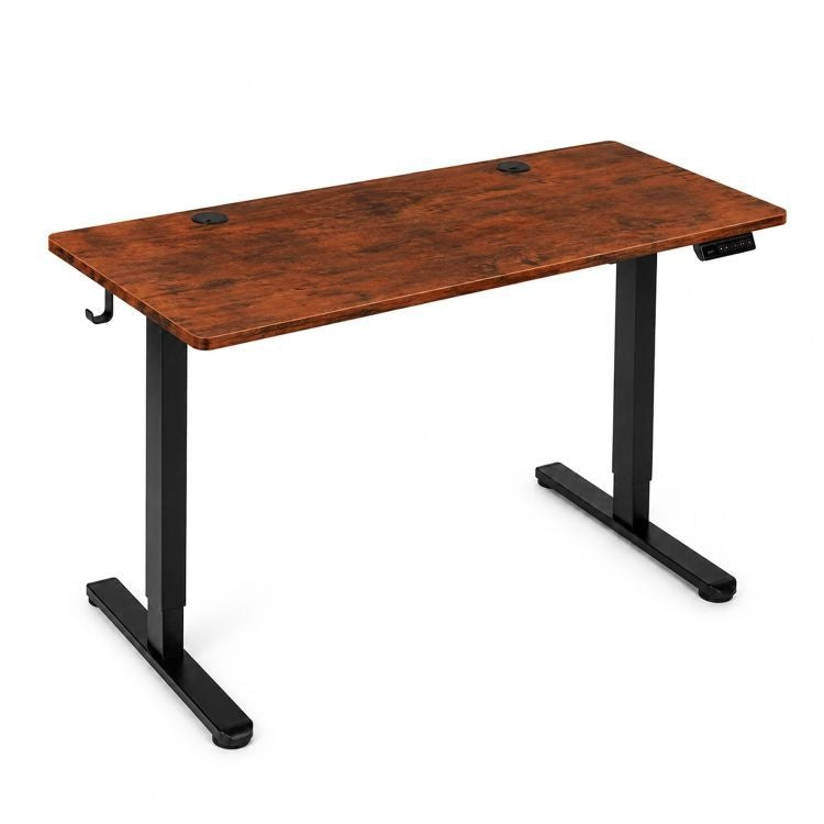 Električni radni sto 140 × 60 cm sa podesivom visinom 72–118 cm, rustični hrast – ModernHome