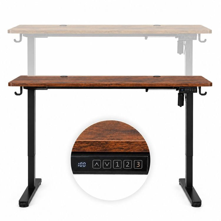 Električni radni sto 140 × 60 cm sa podesivom visinom 72–118 cm, rustični hrast – ModernHome