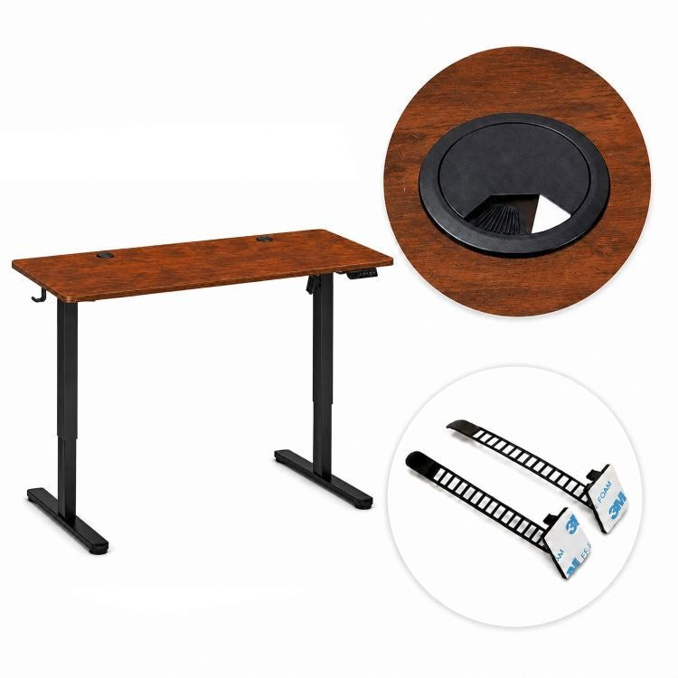 Električni radni sto 140 × 60 cm sa podesivom visinom 72–118 cm, rustični hrast – ModernHome