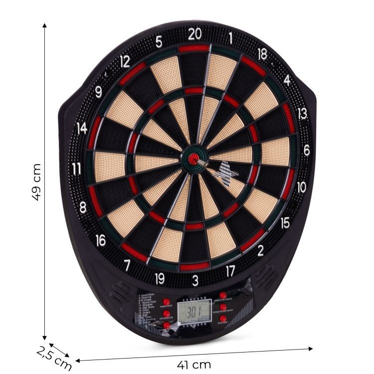 Elektronski pikado 41 cm sa LCD ekranom, 26 igara, set sa 6 pikada
