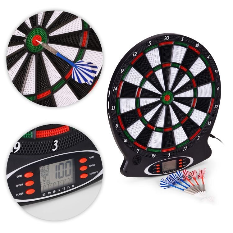 Elektronski pikado sa LCD ekranom 38 cm, 18 igara, set sa 6 pikada