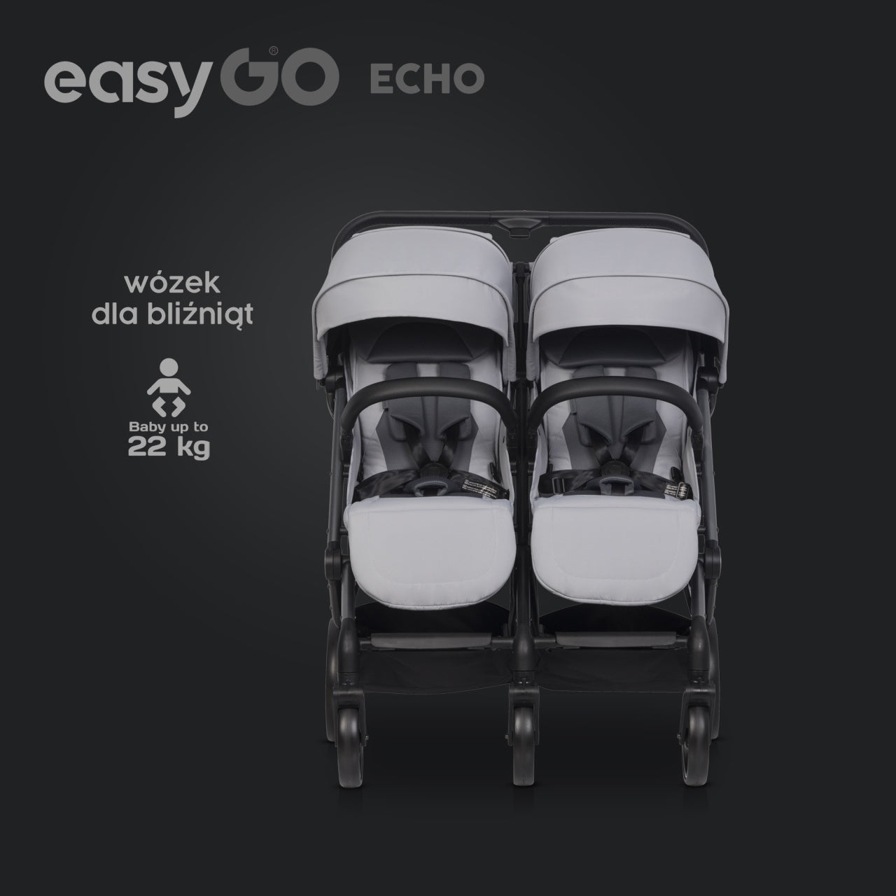 Eurocart easy go echo cloudy grey kolica za blizance