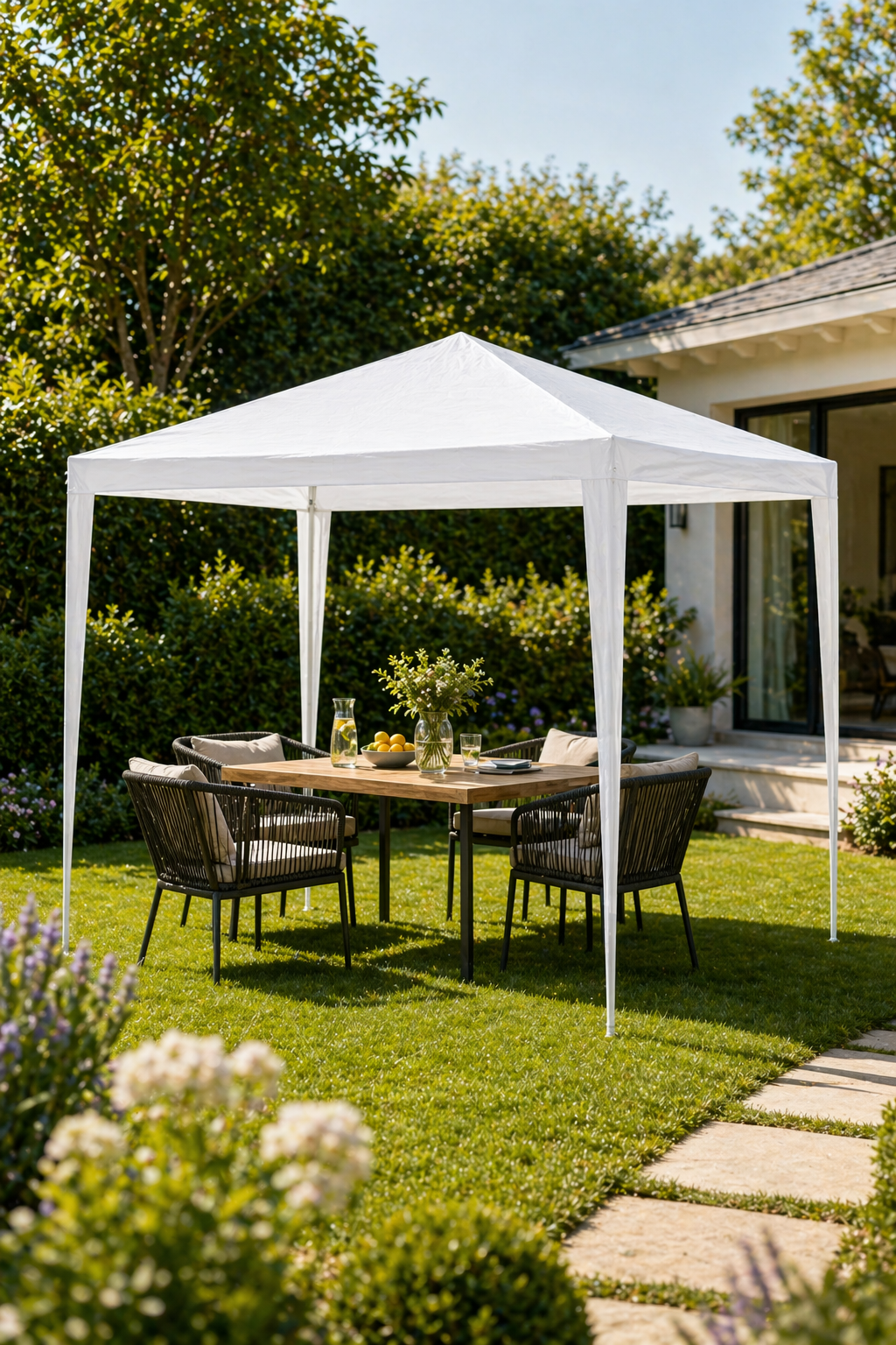 Montažna tenda Belora (Paviljon za dvorište) bela boja