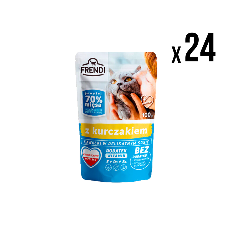FRENDI Vlažna hrana za mačke Piletina 24gx100g