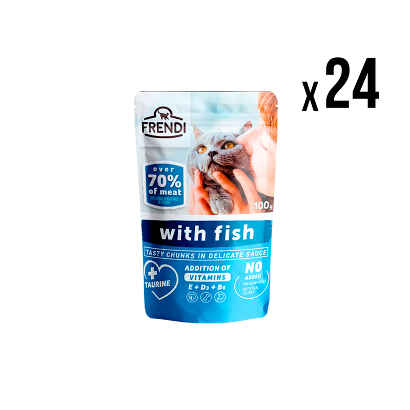 FRENDI Vlažna hrana za mačke Riba 100g x24 kom