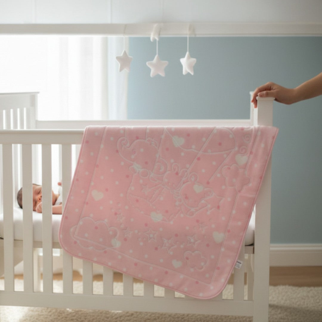 Bebi ćebe Emboss - 100x120cm  Family Pink