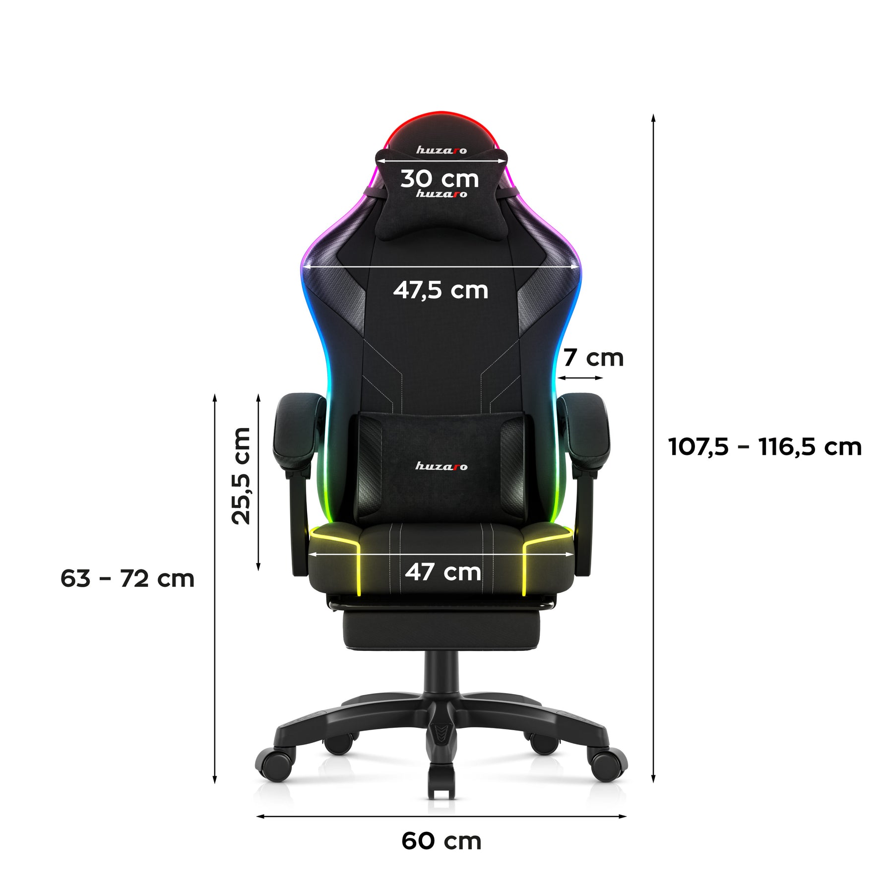 Gejmerska stolica Huzaro Force 3.7 RGB Black
