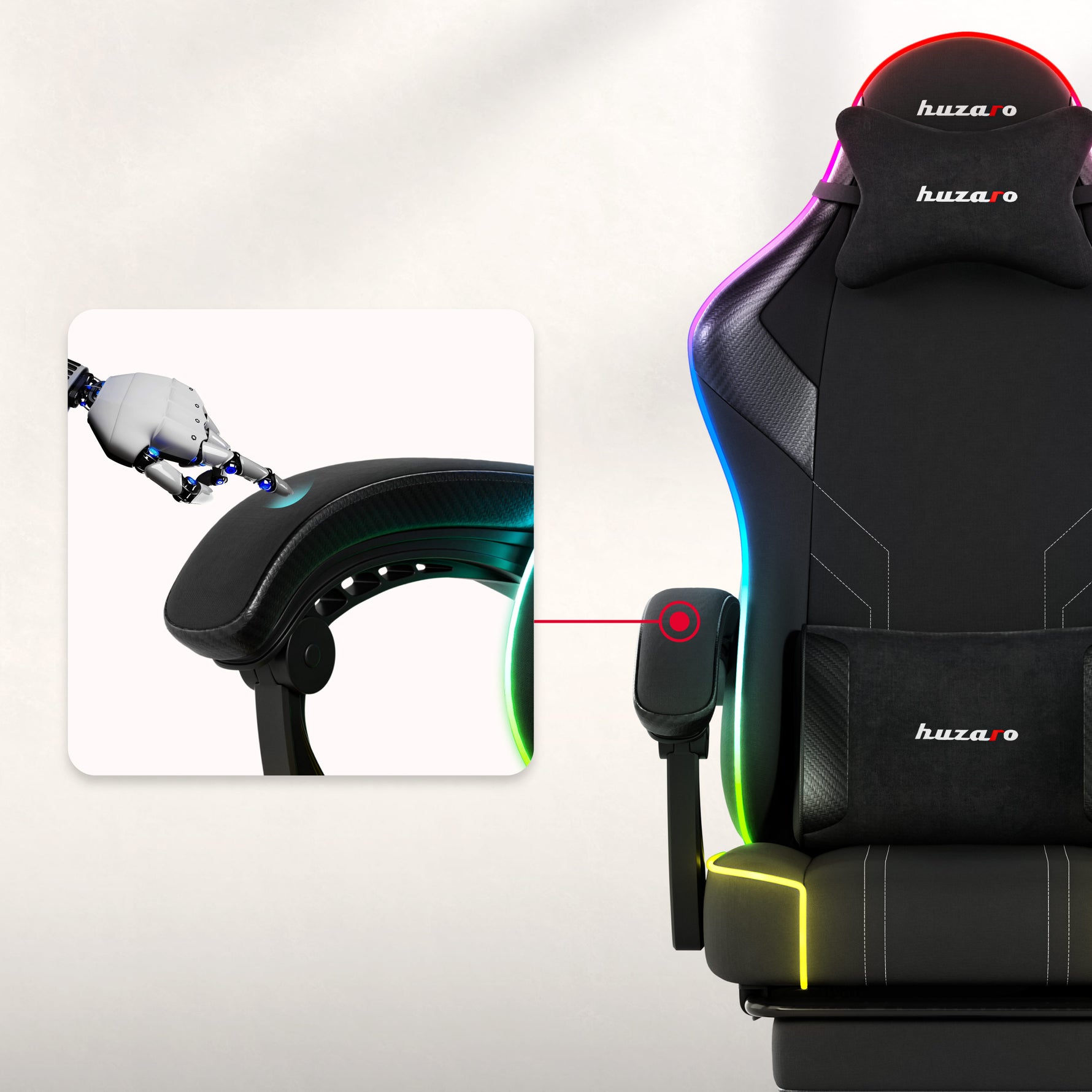 Gejmerska stolica Huzaro Force 3.7 RGB Black