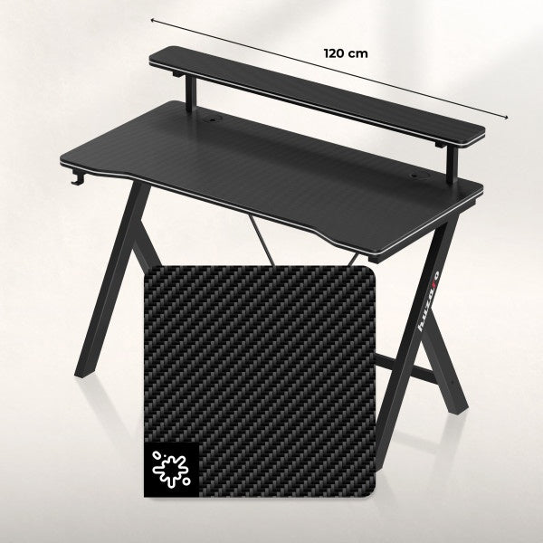 Gejmerski sto 120x60cm Huzaro Hero 1.9 Black